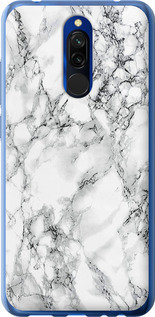 Чохол на Xiaomi Redmi 8 Мрамор білий 4480u-1806 (Чорний)