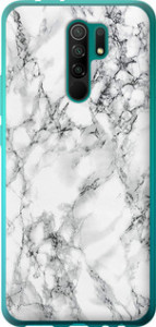 Чохол на Xiaomi Redmi 9 Мрамор білий 4480u-2019 (Black)