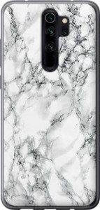 Чехол на Xiaomi Redmi Note 8 Pro Мрамор білий 4480u-1783 (Чорний)