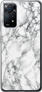Чехол на Xiaomi Redmi Note 11 Мрамор белый 4480u-2516 (Черный)