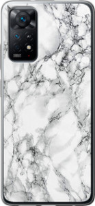 Чехол на Xiaomi Redmi Note 11 Мрамор белый 4480u-2516 (Черный) для Xiaomi Redmi Note 11 (Global)