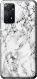 Чехол на Xiaomi Redmi Note 11 Pro Мрамор белый 4480u-2512 (Черный)