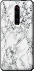 Чехол на Xiaomi Redmi K20 Pro Мрамор белый 4480t-1816 (Черный)