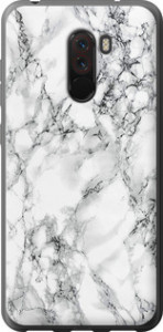 Чохол на Xiaomi Pocophone F1 Мрамор білий 4480t-1556 (Чорний)