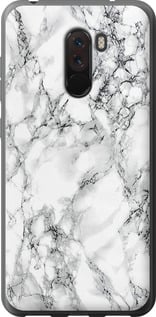 Чехол на Xiaomi Pocophone F1 Мрамор белый 4480u-1556 (Черный)