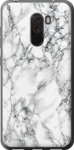 Чохол на Xiaomi Pocophone F1 Мрамор білий 4480u-1556 (Чорний)