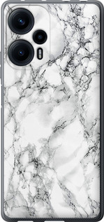 Чехол на Xiaomi Poco F5 Мрамор белый 4480u-3170 (Черный)
