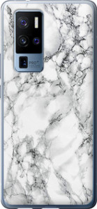 Чехол на Vivo X50 Pro Plus Мрамор белый 4480u-2056 (Черный)