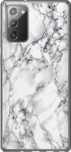 Чохол для Samsung Galaxy Note 20 Мрамор білий 4480t-2036 (Чорний)