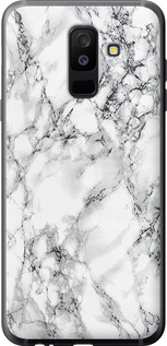 Чехол на Samsung Galaxy A6 Plus 2018 Мрамор белый 4480t-1495 (Черный)