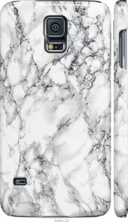 Чохол на Samsung Galaxy S5 Duos SM G900FD Мрамор білий 4480m-62 (Чорний)
