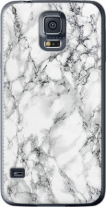 Чехол на Samsung Galaxy S5 Duos SM G900FD Мрамор белый 4480t-62 (Черный)