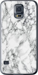 Чехол на Samsung Galaxy S5 Duos SM G900FD Мрамор белый 4480u-62 (Черный)