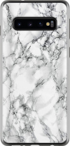 Чехол на Samsung Galaxy S10 Мрамор белый 4480u-1640 (Черный)