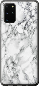 Чохол на Samsung Galaxy S20 Plus Мрамор білий 4480t-1822 (Чорний)