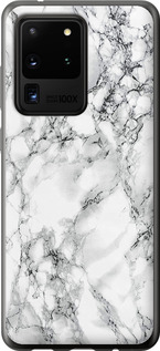 Чехол на Samsung Galaxy S20 Ultra Мрамор белый 4480u-1831 (Черный)