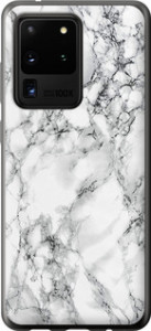 Чехол на Samsung Galaxy S20 Ultra Мрамор белый 4480u-1831 (Черный)