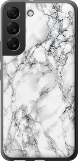 Чехол на Samsung Galaxy S22 Мрамор білий 4480u-2494 (Чорний)