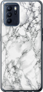 Чехол на Oppo Reno6 Z Мрамор белый 4480u-2477 (Черный)