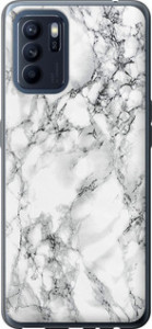 Чохол для Oppo Reno6 Z Мрамор білий 4480u-2477 (Чорний)