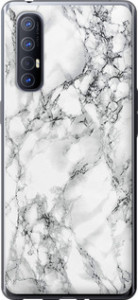 Чехол на Oppo Reno 3 Pro Мрамор белый 4480u-1878 (Черный)