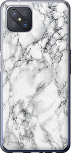 Чехол на Oppo A92S Мрамор белый 4480u-1926 (Черный)