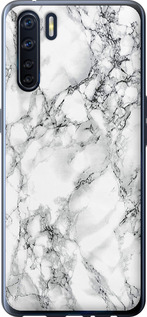 Чехол на Oppo A91 Мрамор белый 4480u-1884 (Черный)
