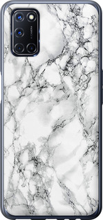 Чехол на Oppo A52 Мрамор білий 4480t-1930 (Чорний)