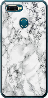 Чехол на Oppo A5S Мрамор белый 4480u-1892 (Черный)