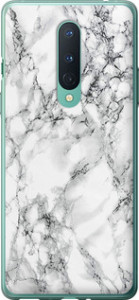 Чехол на OnePlus 8 Мрамор білий 4480u-1902 (Black)