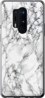Чохол на OnePlus 8 Pro Мрамор білий 4480t-1896 (Чорний)
