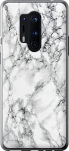 Чохол на OnePlus 8 Pro Мрамор білий 4480t-1896 (Чорний)