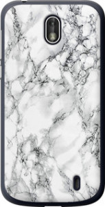 Чехол на Nokia 1 Мрамор белый 4480u-1373 (Черный)