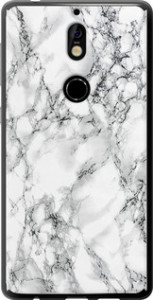 Чехол на Nokia 7 Мрамор белый 4480u-1367 (Черный)