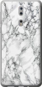 Чехол на Nokia 8 Мрамор белый 4480u-1115 (Черный)