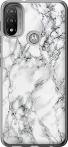 Чехол на Motorola E20 Мрамор белый 4480u-2509 (Черный)