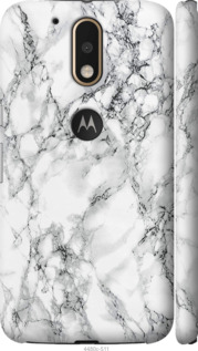 Чохол для Motorola MOTO G4 PLUS Мрамор білий 4480m-953 (Чорний)