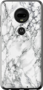 Чехол на Motorola Moto G7 Мрамор белый 4480u-1614 (Черный) для Motorola Moto G7 Plus