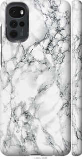 Чехол на Motorola G22 Мрамор белый 4480m-2681 (Черный)