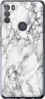 Чехол на Motorola G50 Мрамор білий 4480u-2354 (Black)