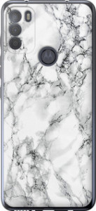 Чехол на Motorola G50 Мрамор білий 4480u-2354 (Black)