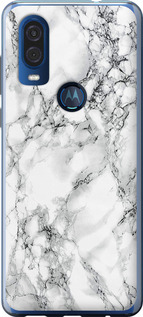 Чехол на Motorola One Vision Мрамор белый 4480u-1782 (Черный)