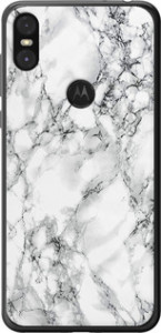 Чехол на Motorola One Мрамор белый 4480t-1589 (Черный)