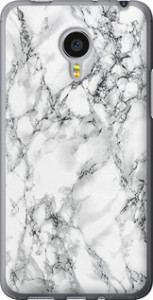 Чехол на Meizu MX4 PRO Мрамор белый 4480u-132 (Черный)