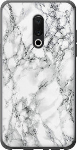 Чехол на Meizu 15 Plus Мрамор белый 4480u-1473 (Черный)