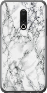 Чехол на Meizu 15 Мрамор белый 4480u-1472 (Черный)