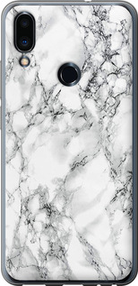 Чехол на Meizu Note 9 Мрамор белый 4480t-1689 (Черный)