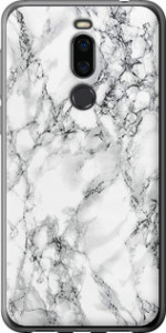 Чехол на Meizu X8 Мрамор белый 4480u-1601 (Черный)
