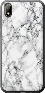 Чохол на Huawei Y5 2019 Мрамор білий 4480t-1695 (Чорний)