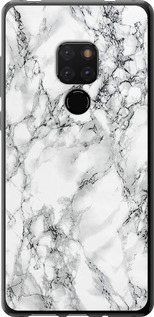 Чехол на Huawei Mate 20 Мрамор белый 4480t-1578 (Черный)